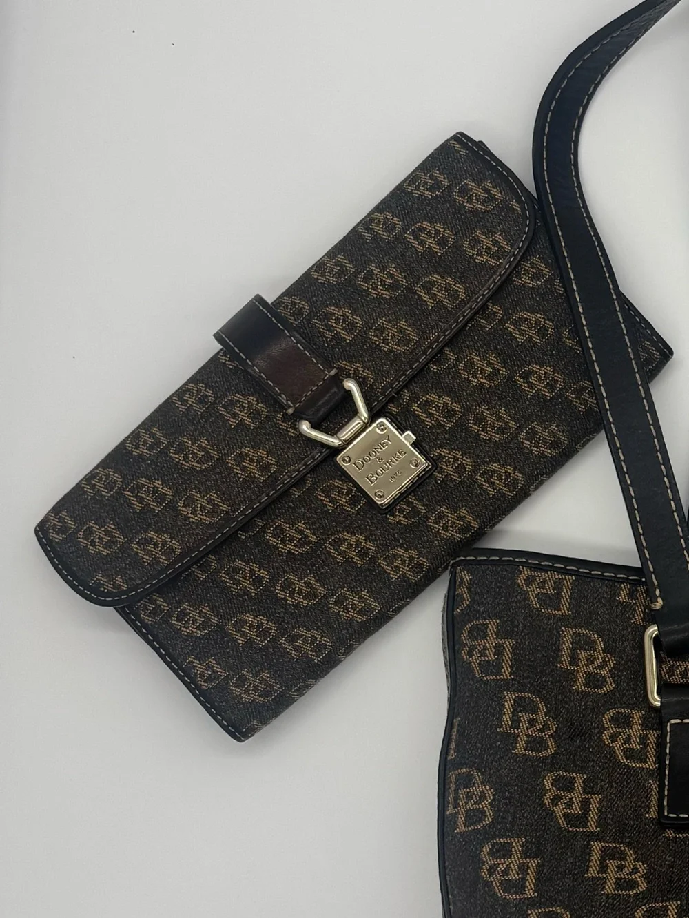 Dooney & Bourke Brown Signature Tote with Wallet